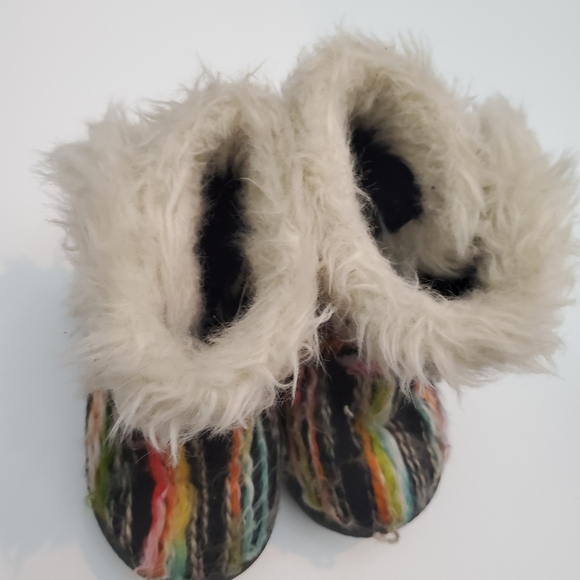 Babe | Fur Multicolored  Pre-distressed Boots - Picture 2 of 7